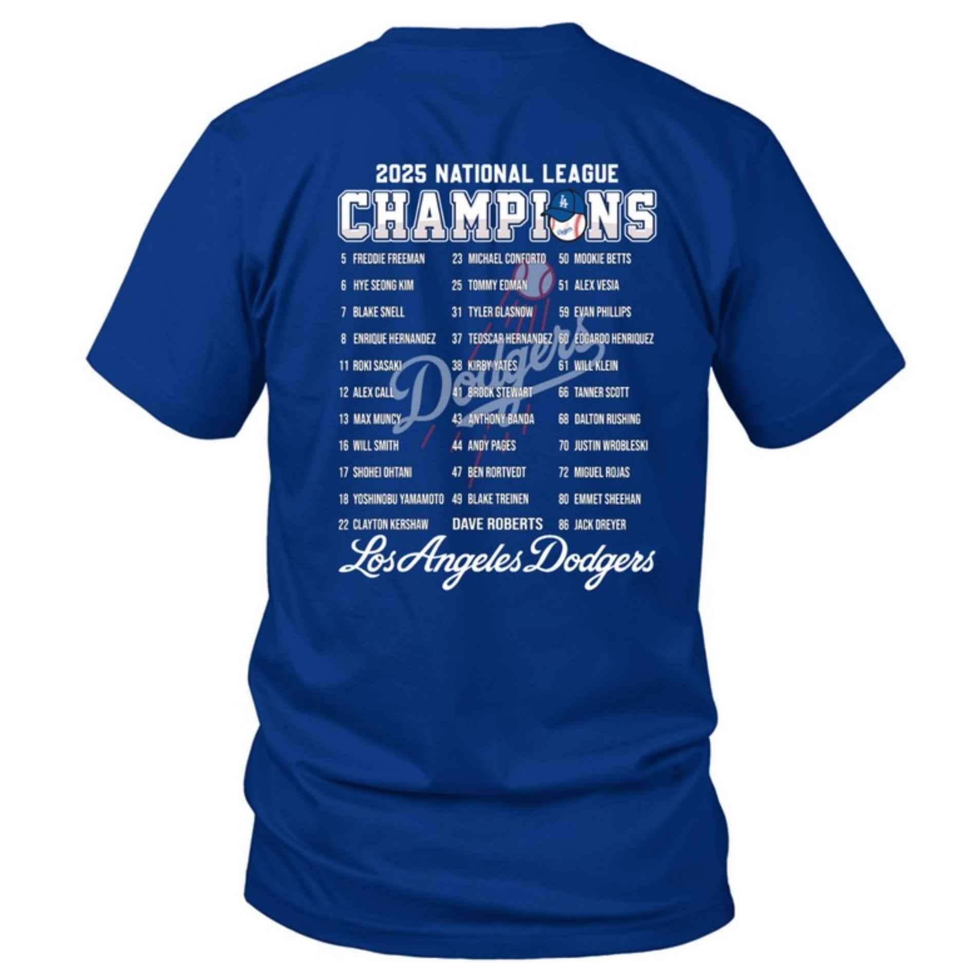 Dodgers B2B NL Champions 2024-2025 Two-Sided Shirt Dodgers B2B NL Champions 2024-2025 Two-Sided Shirt