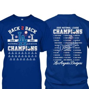 Dodgers Back 2 Back NL Champions 2024 2025 Shirt
