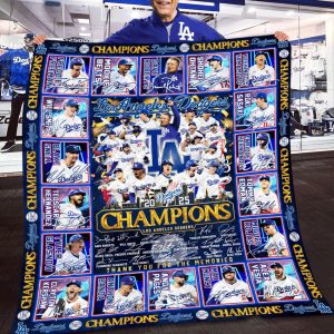 Dodgers Baseball 2025 Champions Blanket