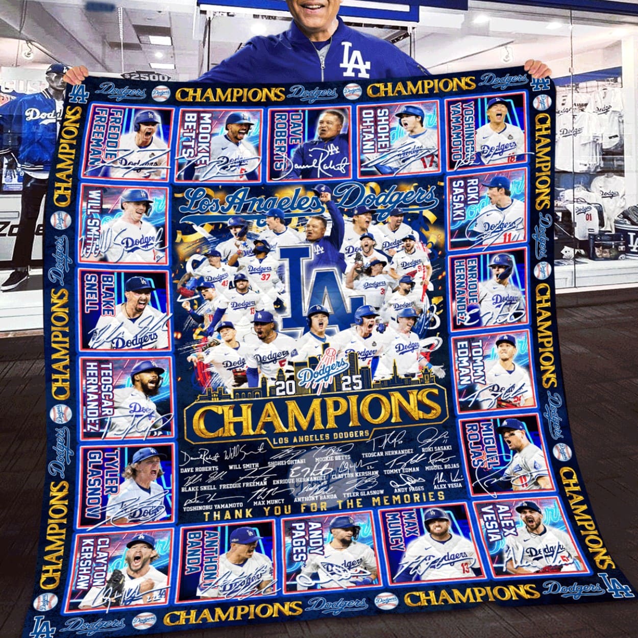 Dodgers Baseball 2025 Champions Blanket Dodgers Baseball 2025 Champions Blanket
