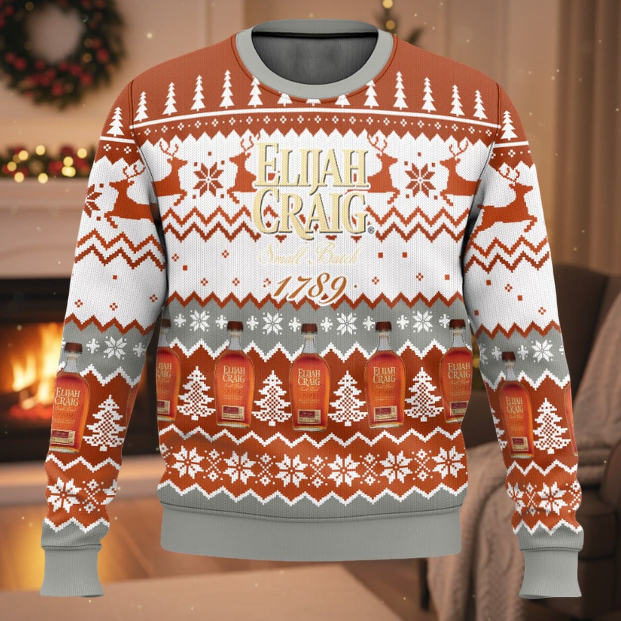 Elijah Craig Bourbon Small Batch 1789 Ugly Christmas Sweater Elijah Craig Bourbon Small Batch 1789 Ugly Christmas Sweater