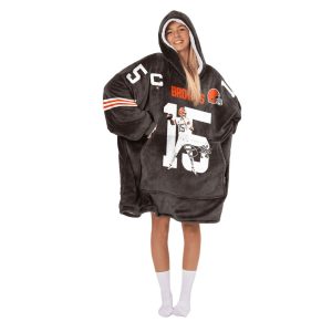 Flacco 15 Cleveland Football Unisex Blanket Hoodie