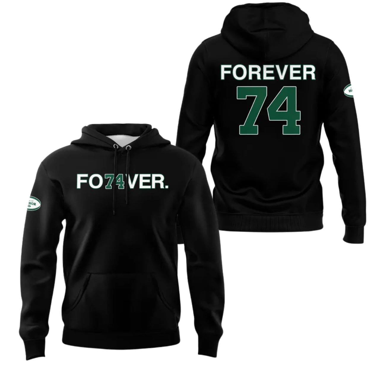 Forever 74 Nick Mangold Jets Black Hoodie Forever 74 Nick Mangold Jets Black Hoodie