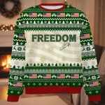 Freedom Charlie Kirk Signature Ugly Christmas Sweater