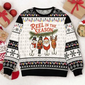 Funny Fishing Reel in The Season Ugly Christmas Sweater 4 Funny Fishing Reel in The Season Ugly Christmas Sweater