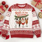 Funny Fishing Reel in The Season Ugly Christmas Sweater