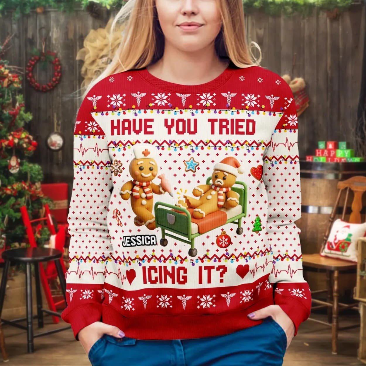 Funny Nurse Have You Tried Icing It Ugly Christmas Sweater Funny Nurse Have You Tried Icing It Ugly Christmas Sweater