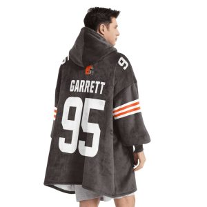 Garrett 95 Captain Cleveland Football Unisex Blanket Hoodie 2 Garrett 95 Captain Cleveland Football Unisex Blanket Hoodiev