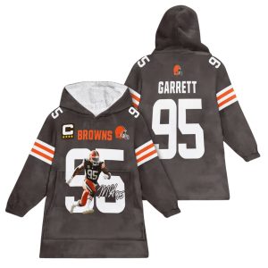 Garrett 95 Captain Cleveland Football Unisex Blanket Hoodiev