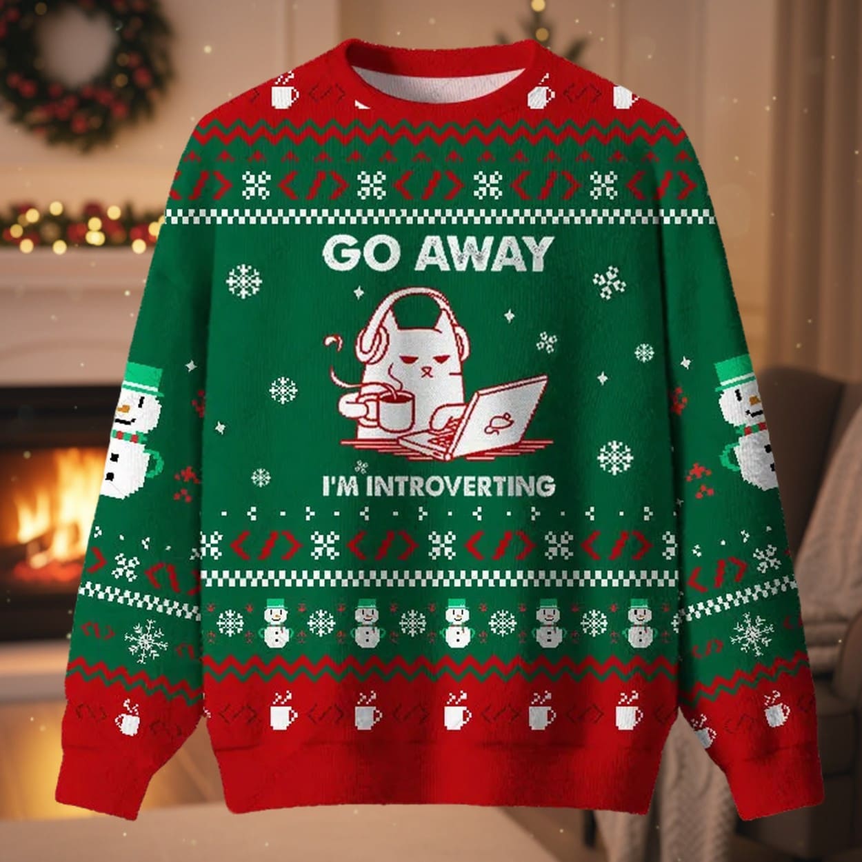 Go Away I'm Introverting Ugly Christmas Sweater Go Away I'm Introverting Ugly Christmas Sweater