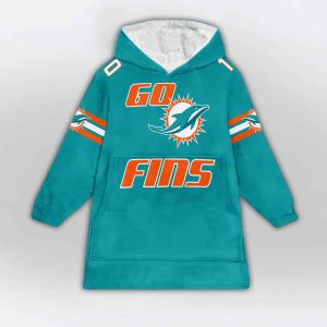 Go Fins Hill 10 Miami Football Unisex Blanket Hoodie