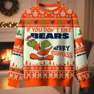 Grnch If You Don’t Like Bears Merry Kissmyass Ugly Christmas Sweater