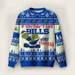 Grnch If You Don't Like Bills Merry Kissmyass Ugly Christmas Sweater