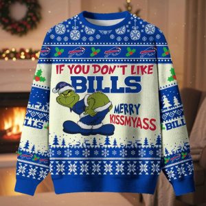 Grnch If You Don't Like Bills Merry Kissmyass Ugly Christmas Sweater 1 Grnch If You Don't Like Bills Merry Kissmyass Ugly Christmas Sweater