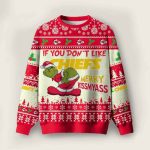Grnch If You Don't Like Chiefs Merry Kissmyass Ugly Christmas Sweater