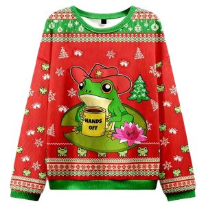 Hands Off Frog Christmas Ugly Sweater