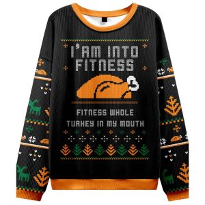 I'm Into Fitness Fitness Whole Turkey In My Mouth Ugly Christmas Sweater