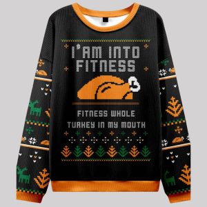 I'm Into Fitness Fitness Whole Turkey In My Mouth Ugly Christmas Sweater