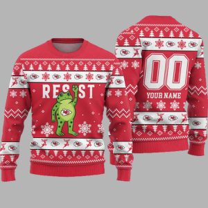 KC Chiefs Portland Frog Resist Ugly Christmas Sweater
