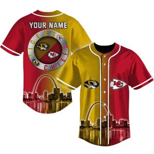 KC Chiefs x Missouri Tigers Personalized Baseball Jersey