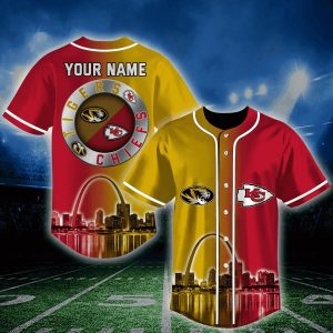 KC Chiefs x Missouri Tigers Personalized Baseball Jersey