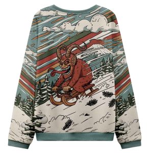 Krampus Sled Christmas Ugly Sweater