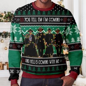 Kurt Russell Hell's Coming Ugly Christmas Sweater