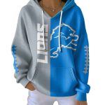 Lions Football Print Casual Hoodie