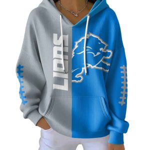 Lions Football Print Casual Hoodie