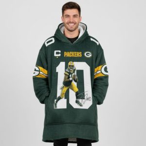 Love 10 Green Bay Football Unisex Blanket Hoodie
