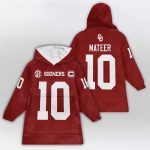 Mateer 10 Oklahoma Football Unisex Blanket Hoodie