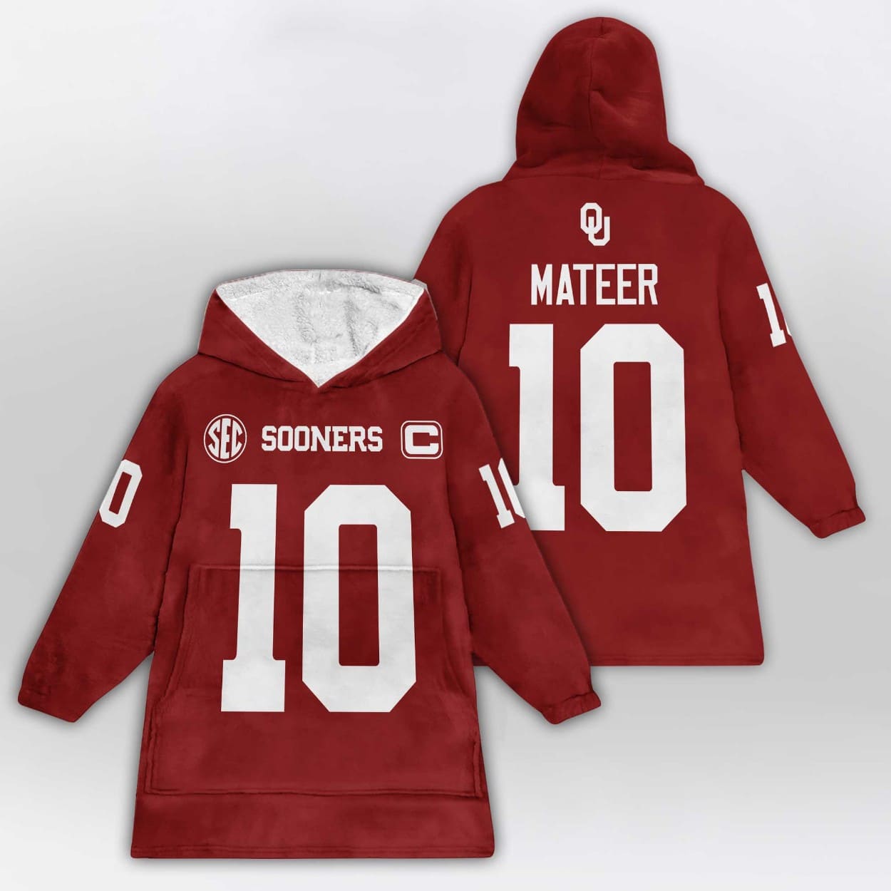 Mateer 10 Oklahoma Football Unisex Blanket Hoodie Mateer 10 Oklahoma Football Unisex Blanket Hoodie