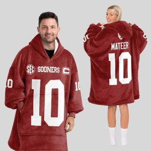 Mateer 10 Oklahoma Football Unisex Blanket Hoodie 1 Mateer 10 Oklahoma Football Unisex Blanket Hoodie