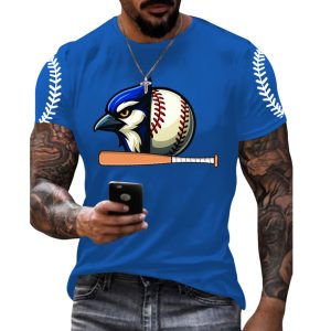 Men's Blue Jays Baseball Print Short Sleeved T shirt