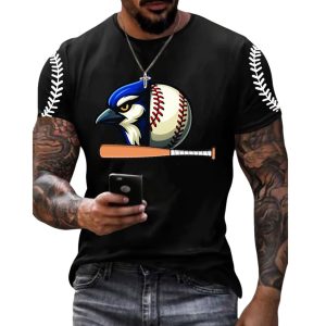 Men's Blue Jays Baseball Print Short Sleeved T shirt