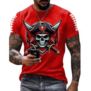Men's Buccaneers Football Print Casual T Shirt