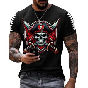 Men's Buccaneers Football Print Casual T Shirt