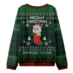 Meowy Grumpy Festive Christmas Ugly Sweater