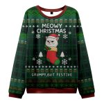 Meowy Grumpy Festive Christmas Ugly Sweater