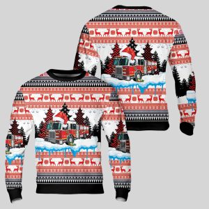 Merry Christmas Fire Tree Ugly Christmas Sweater 1 Merry Christmas Fire Tree Ugly Christmas Sweater