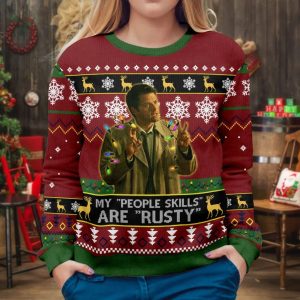 Misha Collins My People Skills Ugly Christmas Sweater