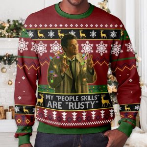 Misha Collins My People Skills Ugly Christmas Sweater