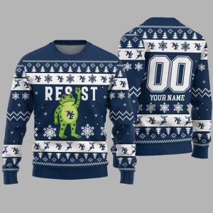 NE Patriots Portland Frog Resist Ugly Christmas Sweater