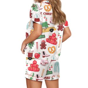 NYC Christmas Silky Satin Pajama Set