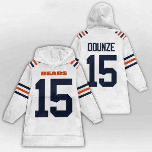 Odunze 15 Chicago Football Unisex Blanket Hoodie 1 Odunze 15 Chicago Football Unisex Blanket Hoodie