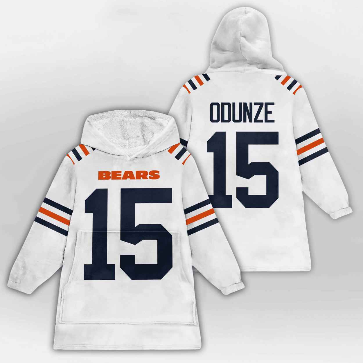 Odunze 15 Chicago Football Unisex Blanket Hoodie Odunze 15 Chicago Football Unisex Blanket Hoodie