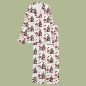 Oops I Got Another Tree Funny Christmas Goose Satin Pajama Set