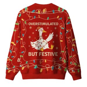 Overstimulated But Festive Christmas Ugly Sweater 1 Overstimulated But Festive Christmas Ugly Sweater