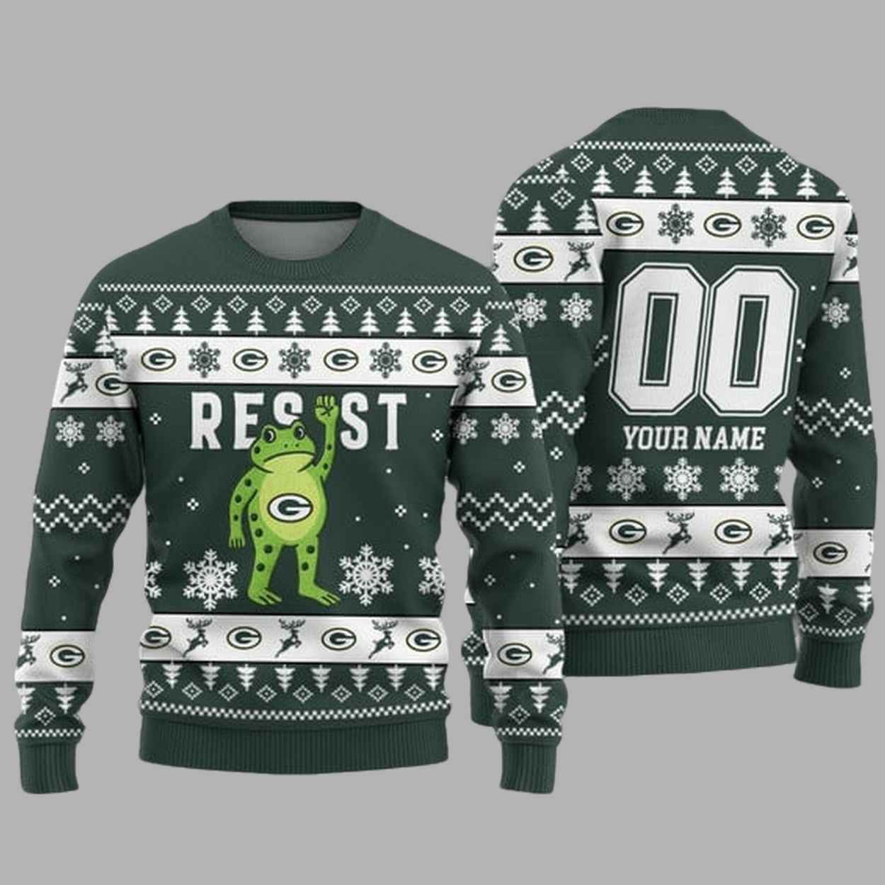 Packers Portland Frog Resist Ugly Christmas Sweater Packers Portland Frog Resist Ugly Christmas Sweater