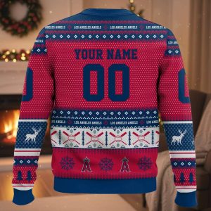 Personalized Angels Baseball 2025 Ugly Christmas Sweater